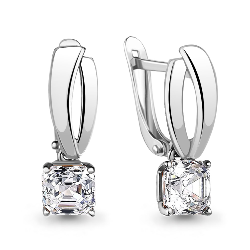 439461 Серьги из Серебра с фианитами