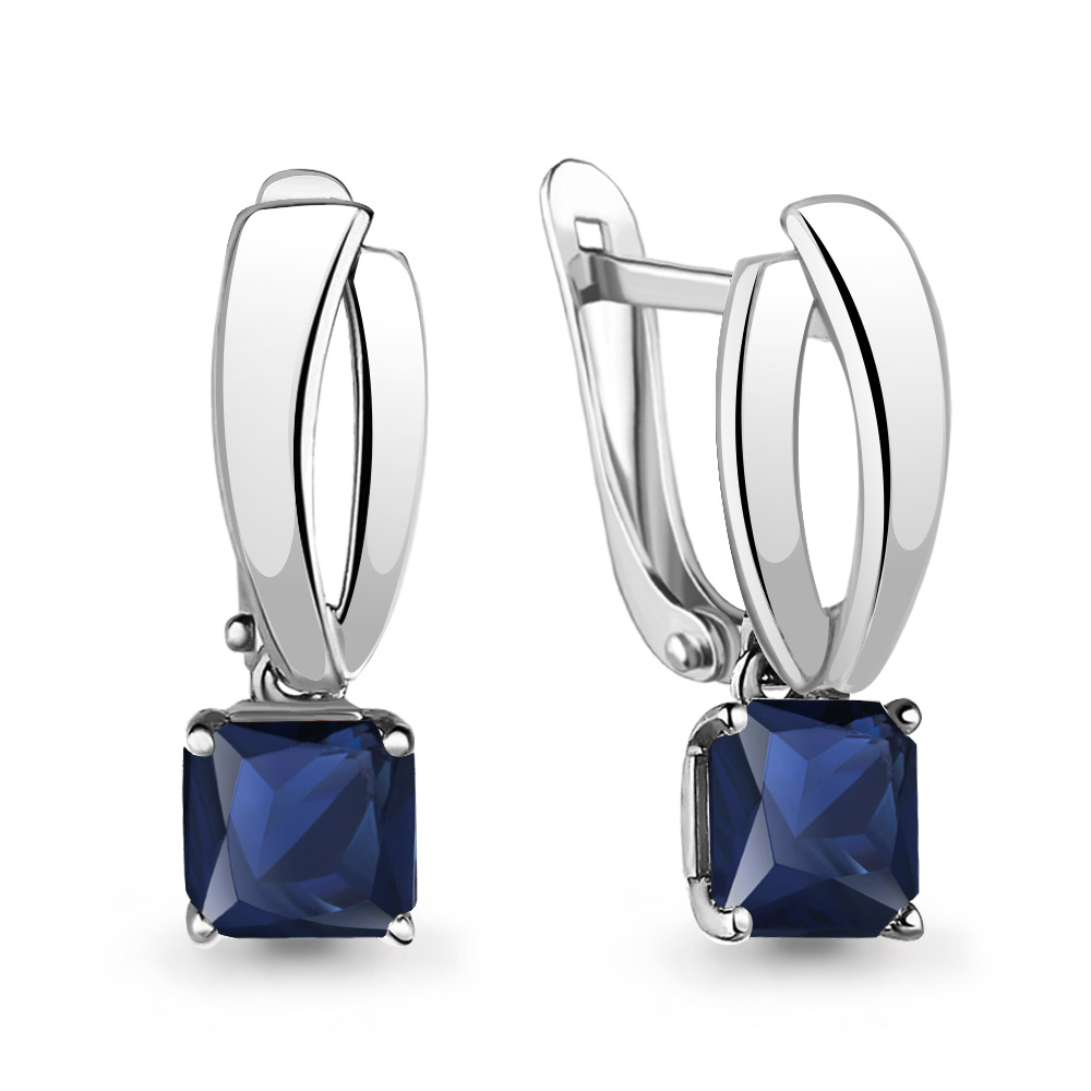 43946Н Серьги из Серебра с наносапфирами