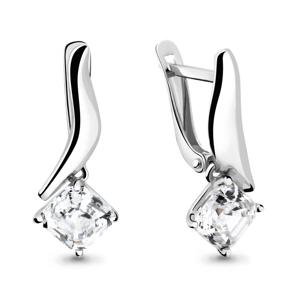 439471 Серьги из Серебра с фианитами