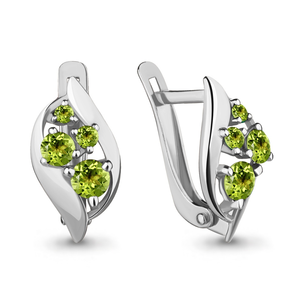 4402907 Серьги из Серебра с хризолитами