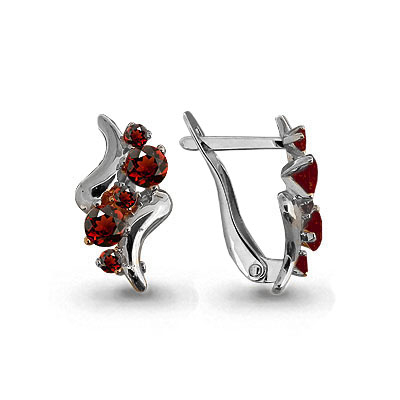 4403003 Серьги из Серебра с гранатами