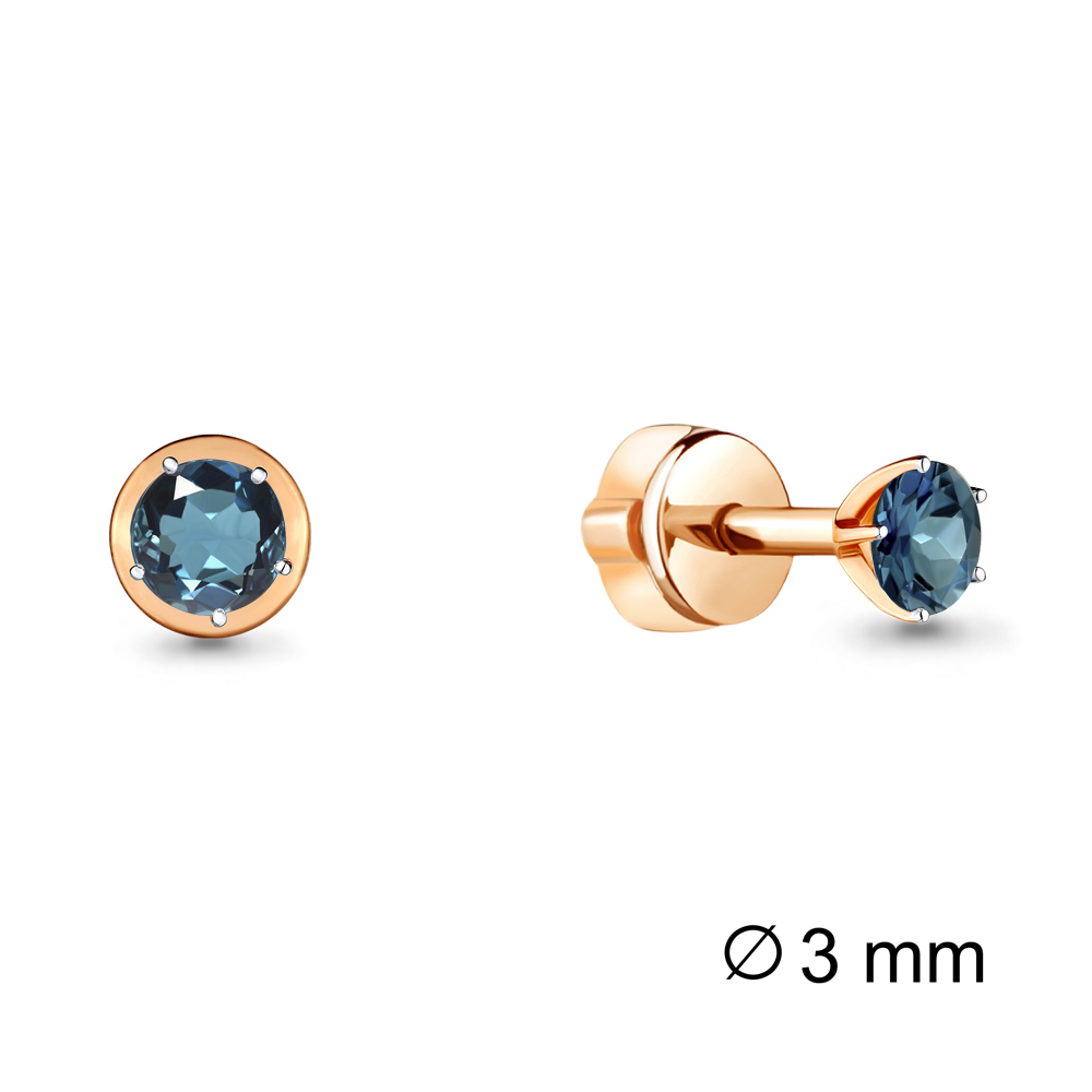 4403508 Серьги из Золота с топазами лондон блю