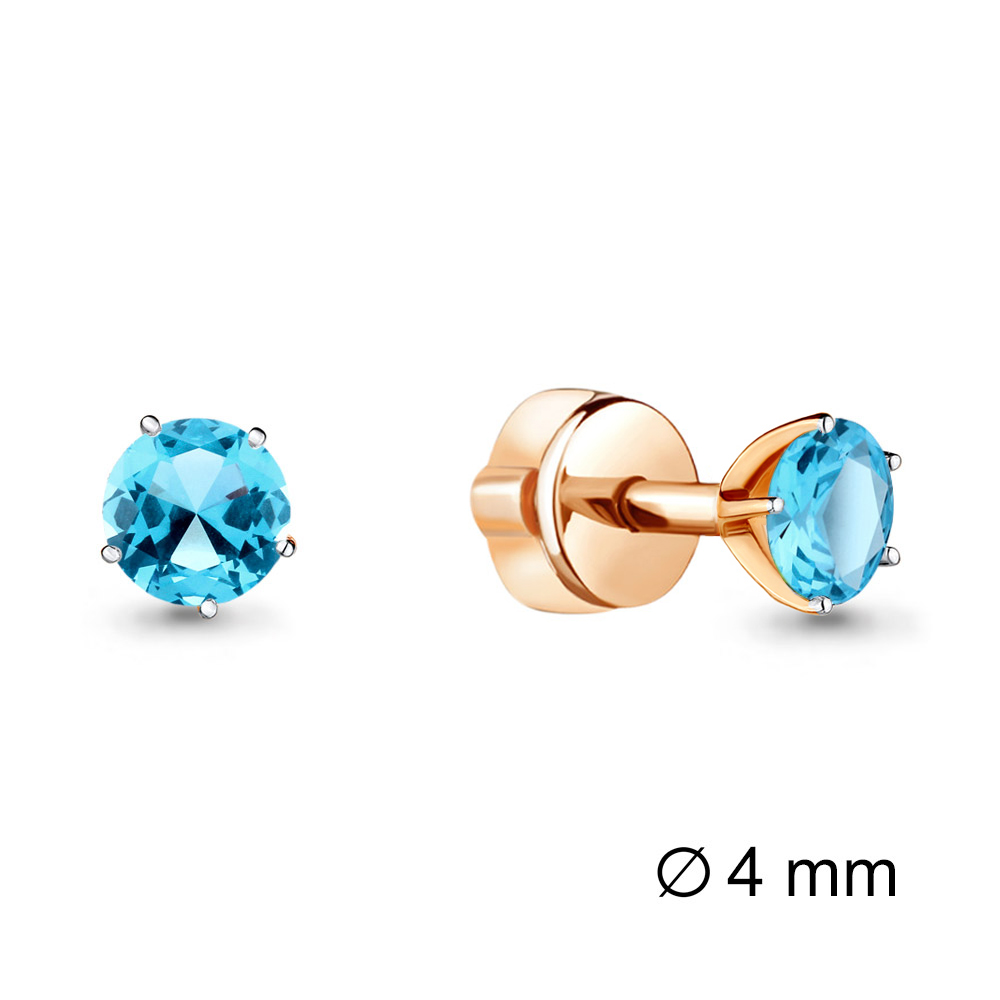 4403602 Серьги из Золота с топазами скай блю