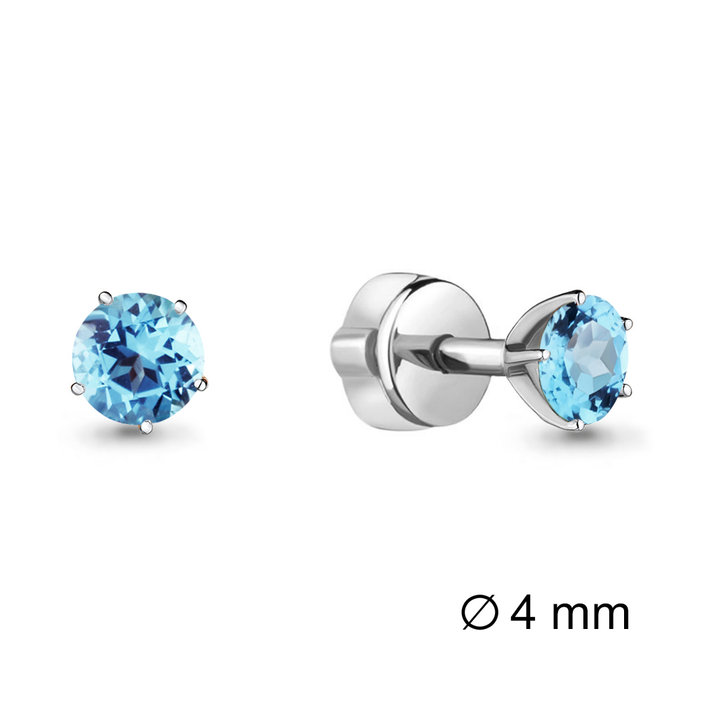 4403605 Серьги из Серебра с топазами свисс блю