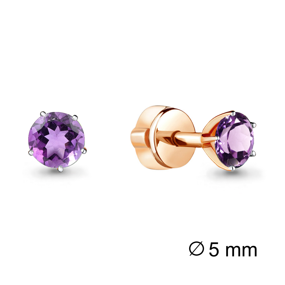 4403704 Серьги из Золота с аметистами
