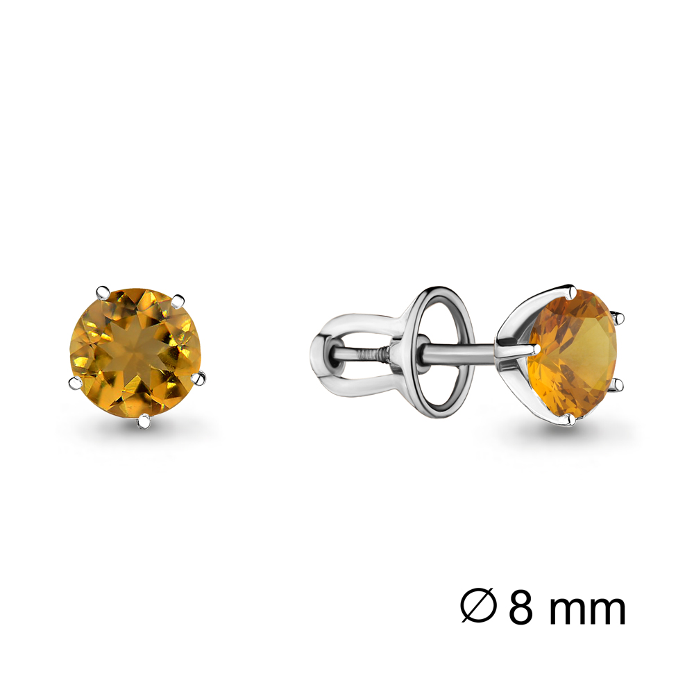 4404006 Серьги из Серебра с цитринами