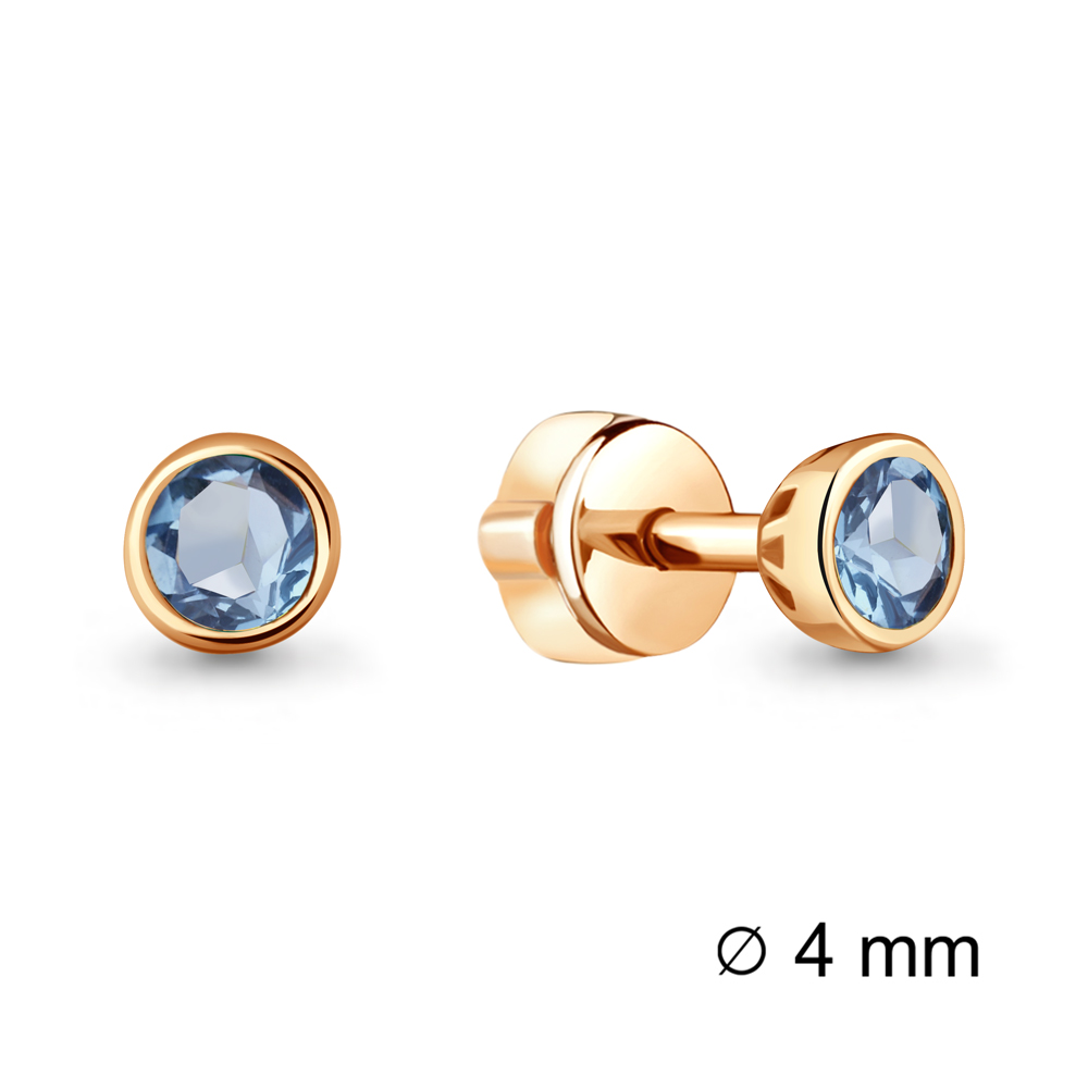 4407105 Серьги из Золота с топазами свисс блю