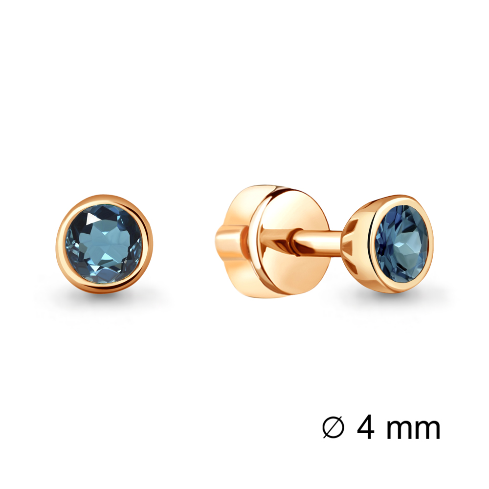 4407108 Серьги из Золота с топазами лондон блю