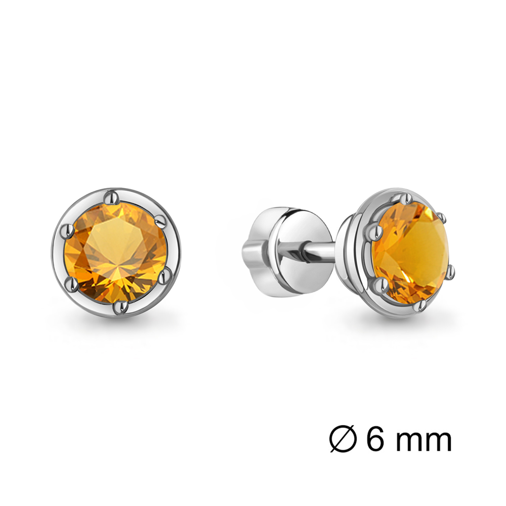 4407406 Серьги из Серебра с цитринами