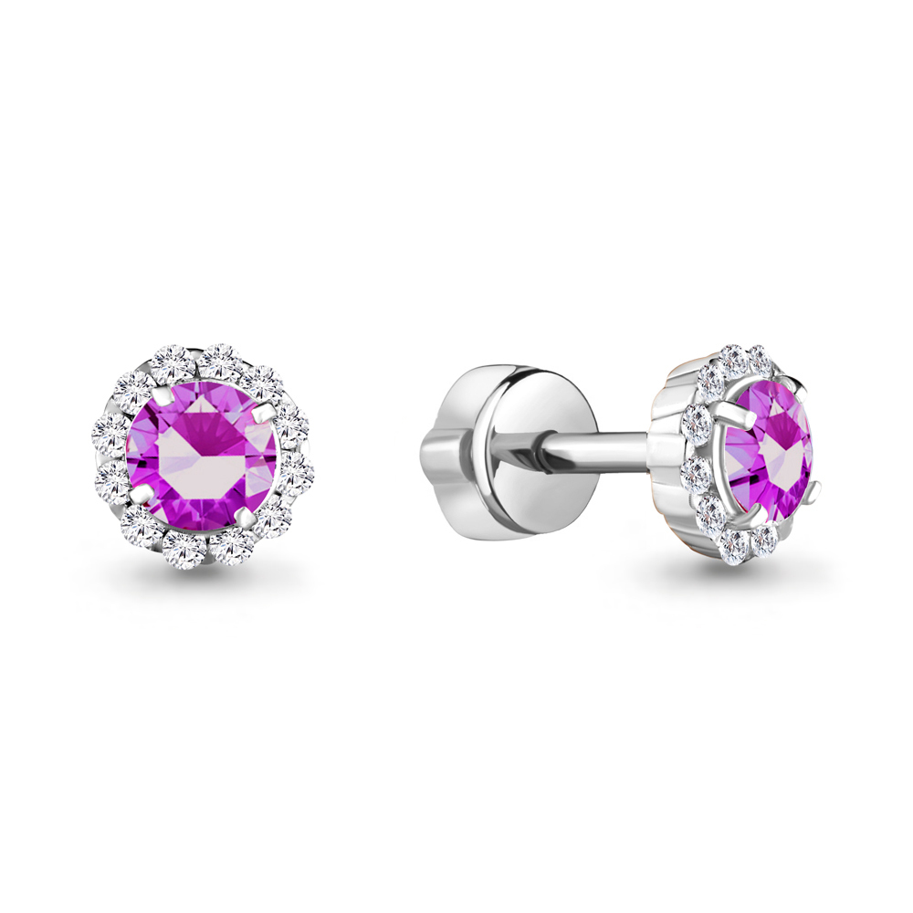 44086Д Серьги из Серебра с стёклами, фианитами