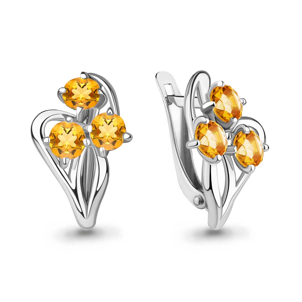 4411306 Серьги из Серебра с цитринами