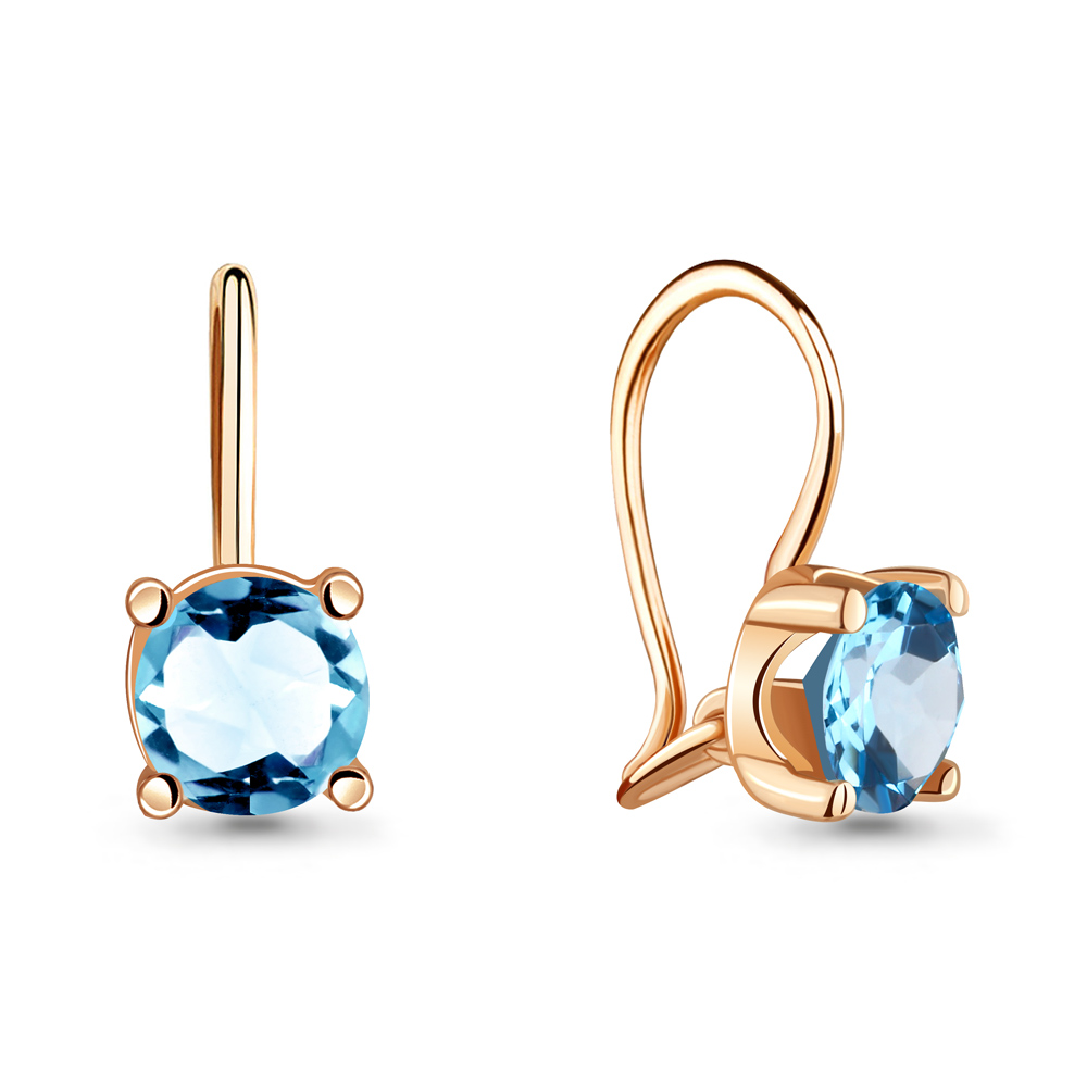 4412805 Серьги из Золота с топазами свисс блю из коллекции "Happy"