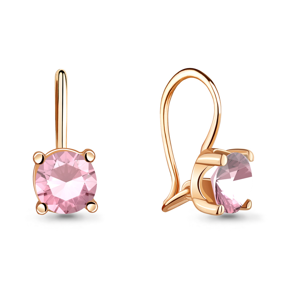 44128Р Серьги из Золота с фианитами из коллекции "Happy"