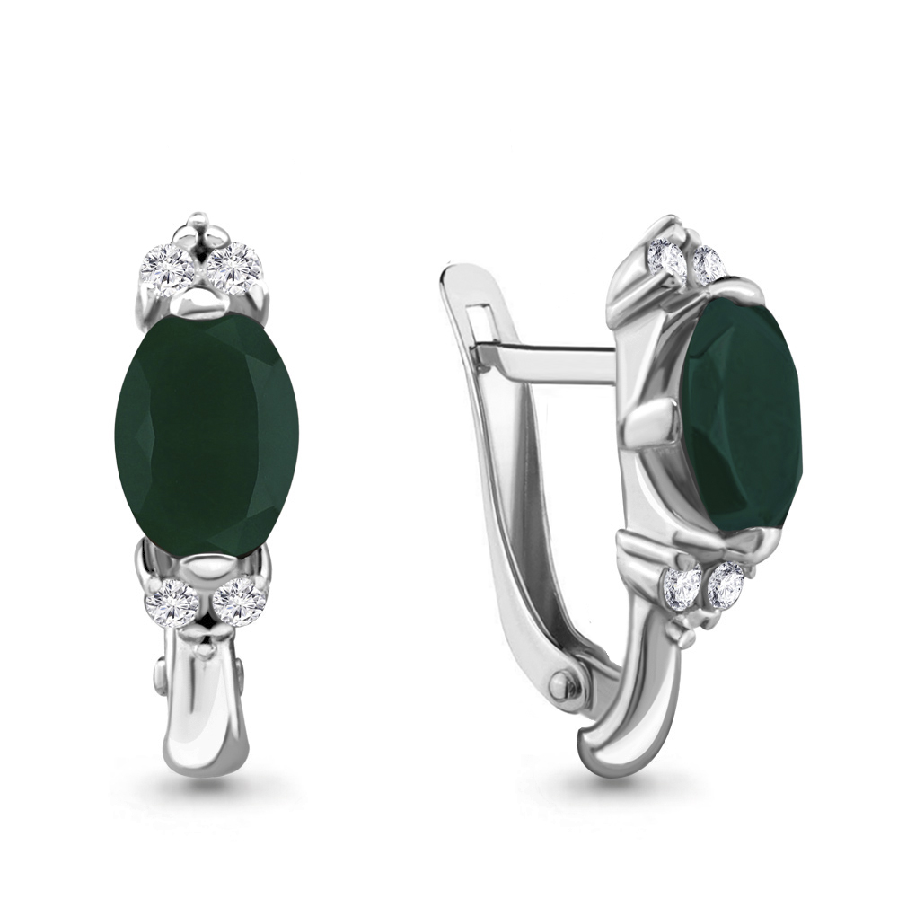 4414109 Серьги из Серебра с агатами, фианитами