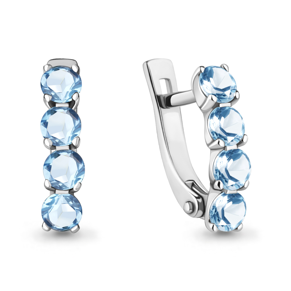 Серьги из Серебра с топазами скай блю, артикул 4416002 - AQUAMARINE Jewelry