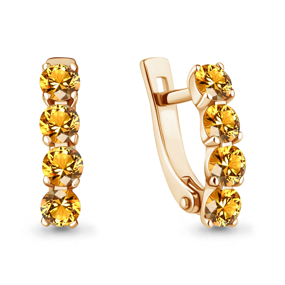 4416006 Серьги из Золота с цитринами