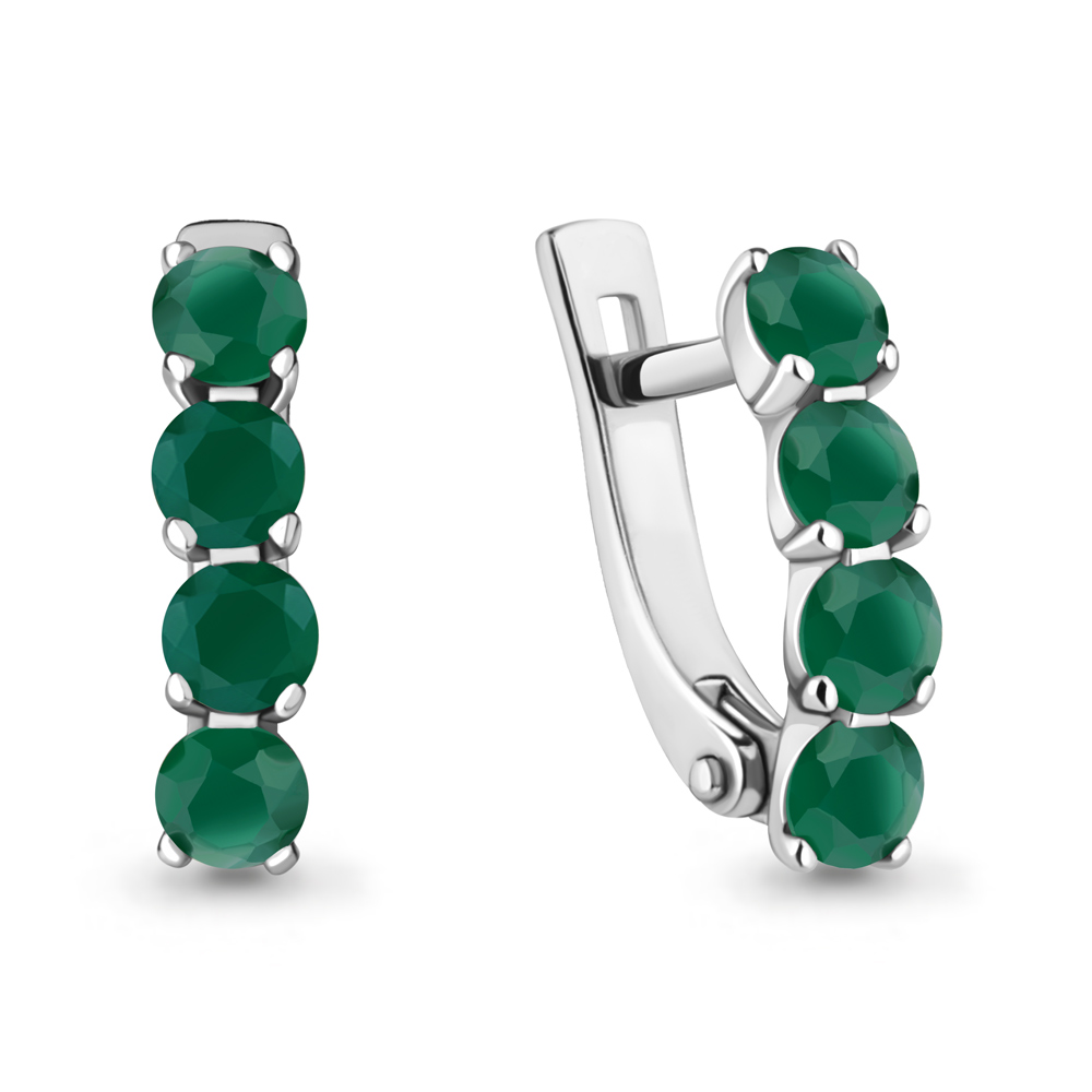 4416009 Серьги из Серебра с агатами