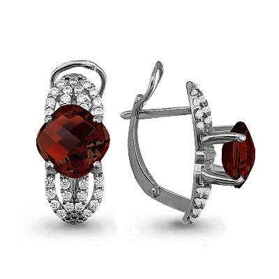 4424403А Серьги из Серебра с фианитами