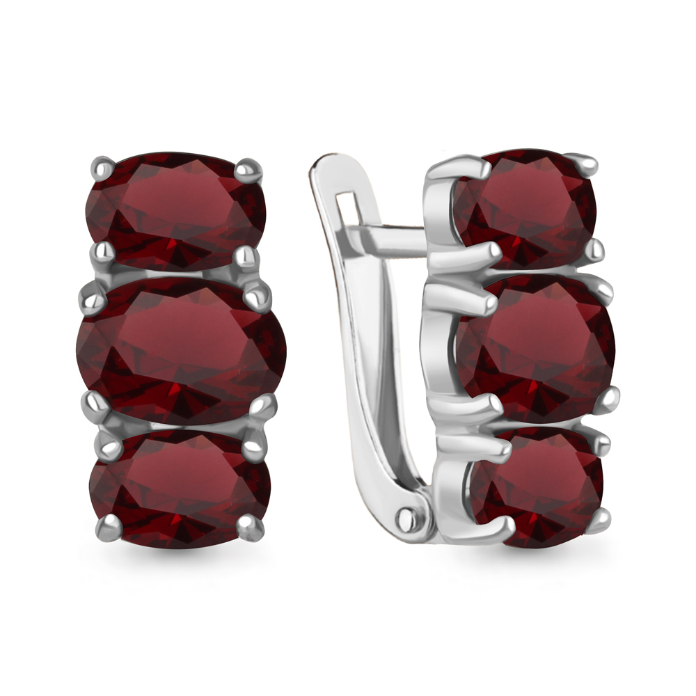 4429503 Серьги из Серебра с гранатами