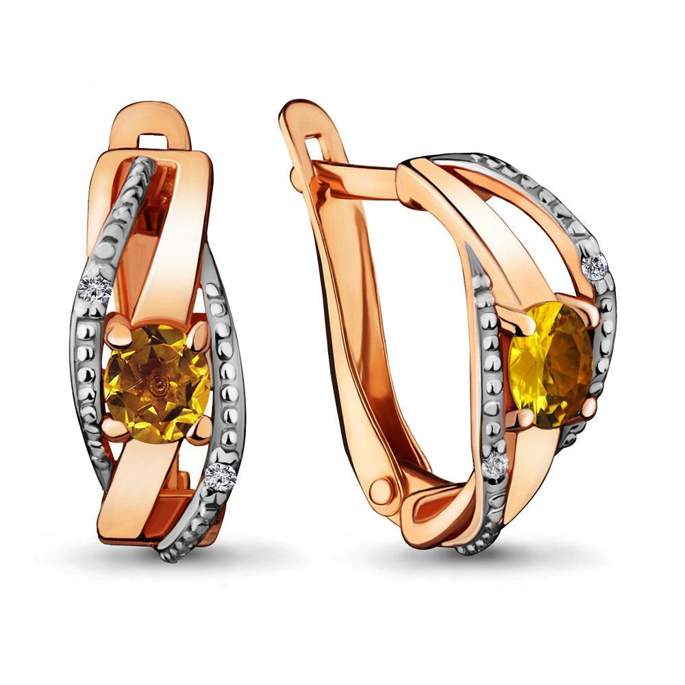 4430906 Серьги из Золота с цитринами