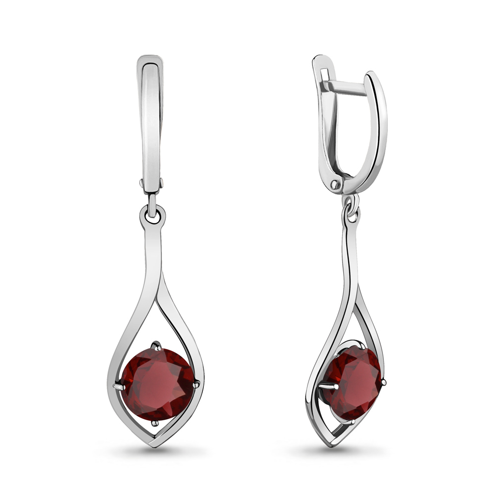 4447903 Серьги из Серебра с гранатами