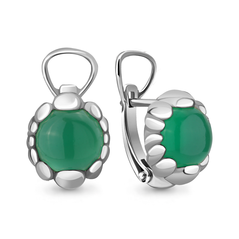 4448509 Серьги из Серебра с агатами из коллекции "Восточная сказка"