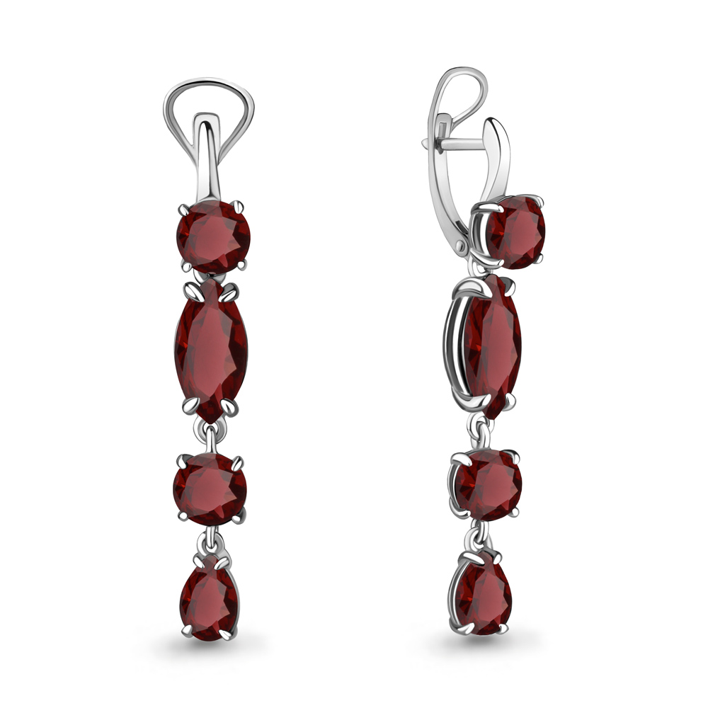 4455603 Серьги из Серебра с гранатами