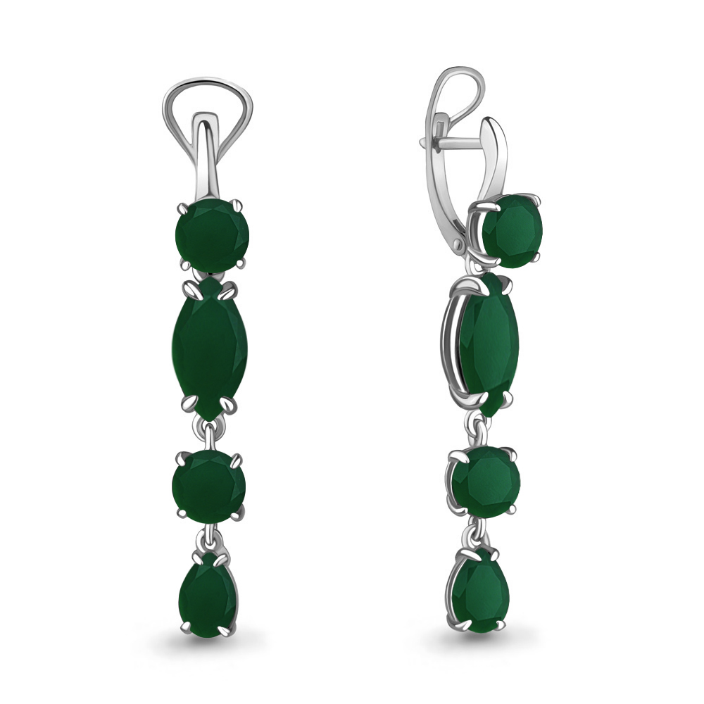 4455609 Серьги из Серебра с агатами