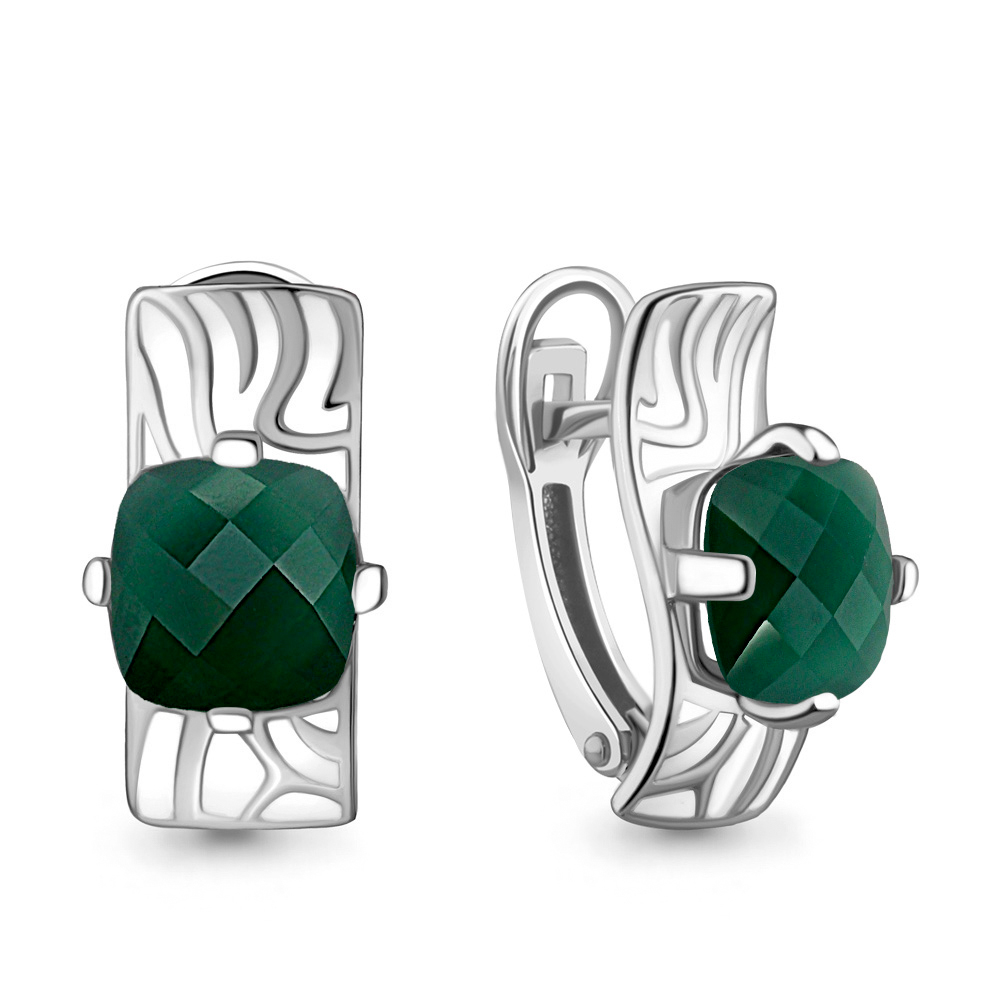 4464409 Серьги из Серебра с агатами, эмалью