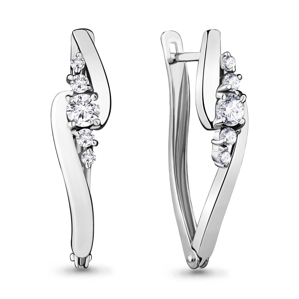 446641 Серьги из Серебра с фианитами