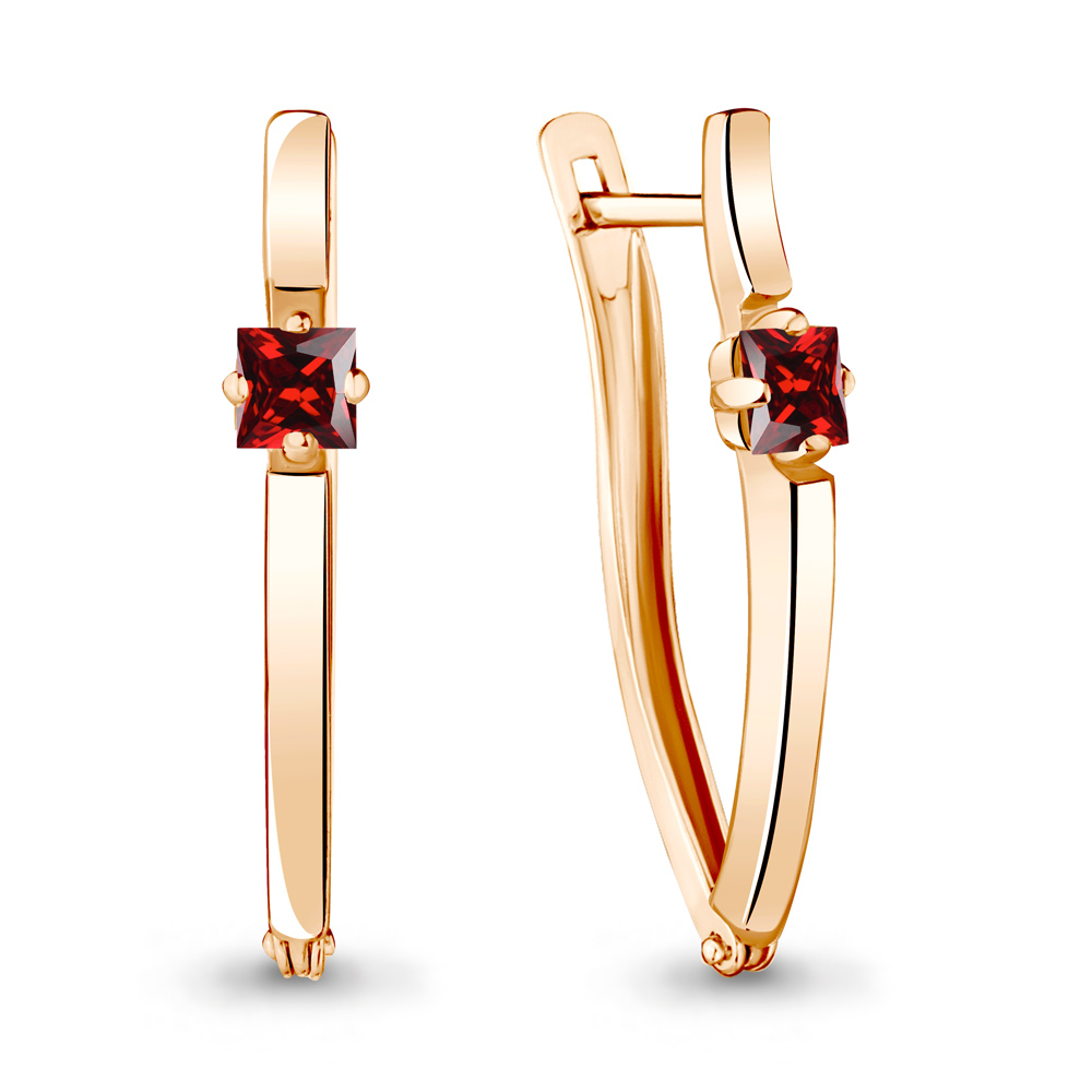 4467603 Серьги из Золота с гранатами из коллекции "Аура"