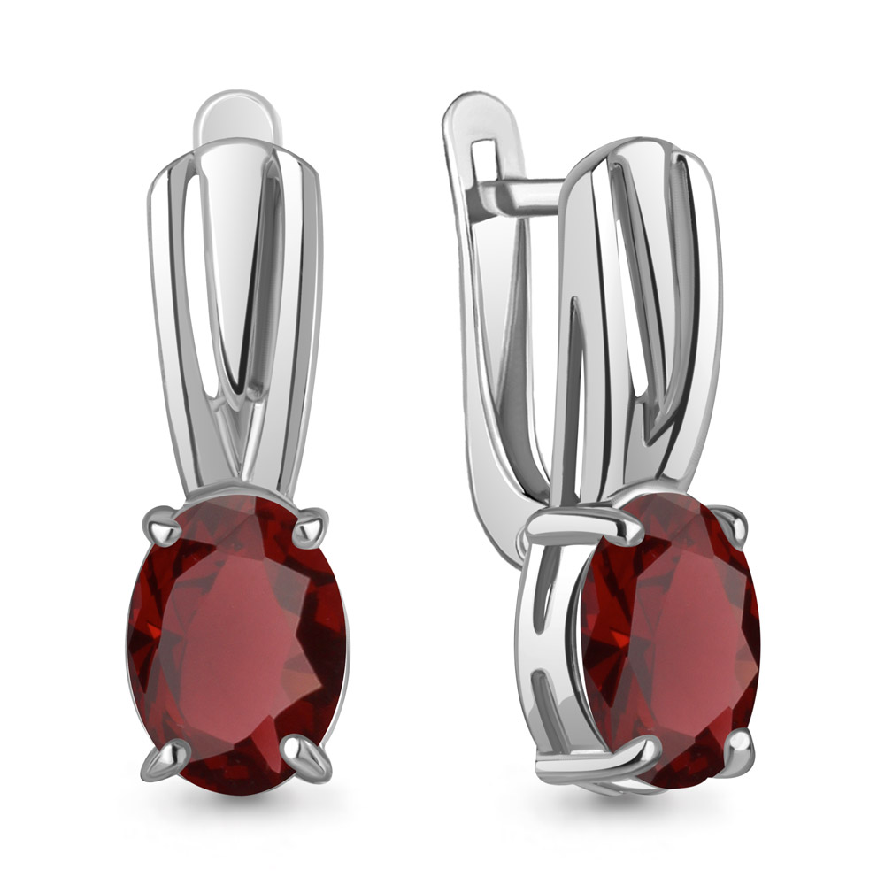 4468803 Серьги из Серебра с гранатами