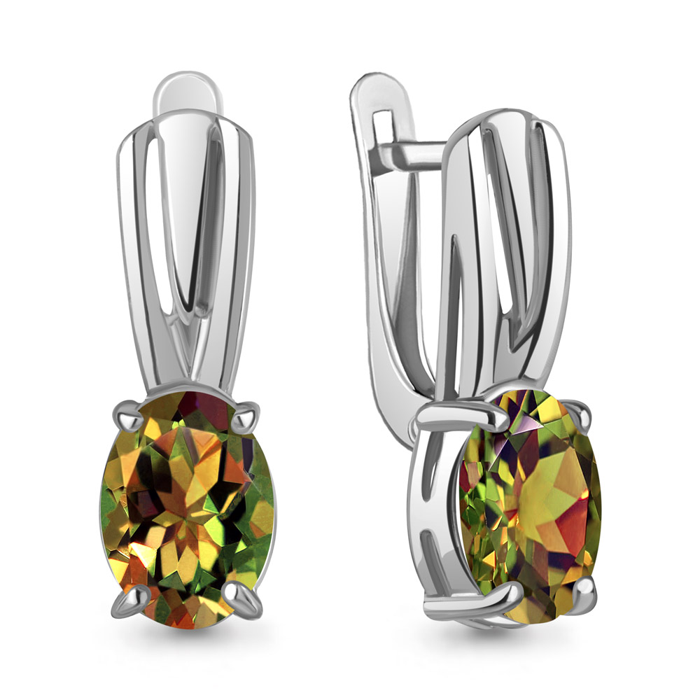 4468819 Серьги из Серебра с султанитами иск.