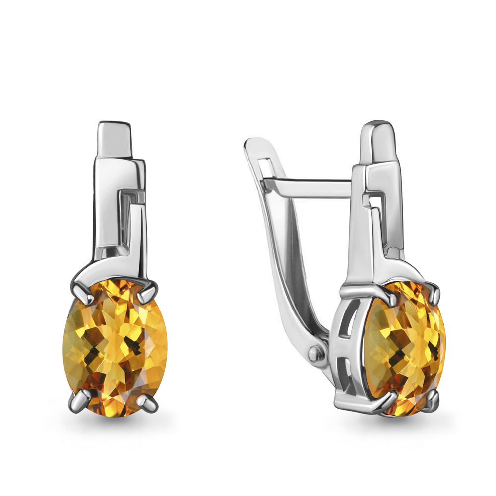 4469406 Серьги из Серебра с цитринами