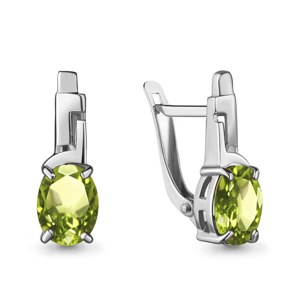 4469407 Серьги из Серебра с хризолитами