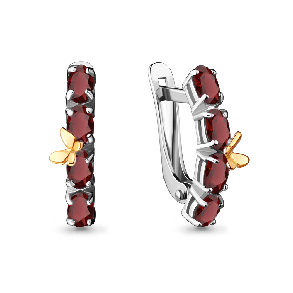 4471203 Серьги из Серебра с гранатами