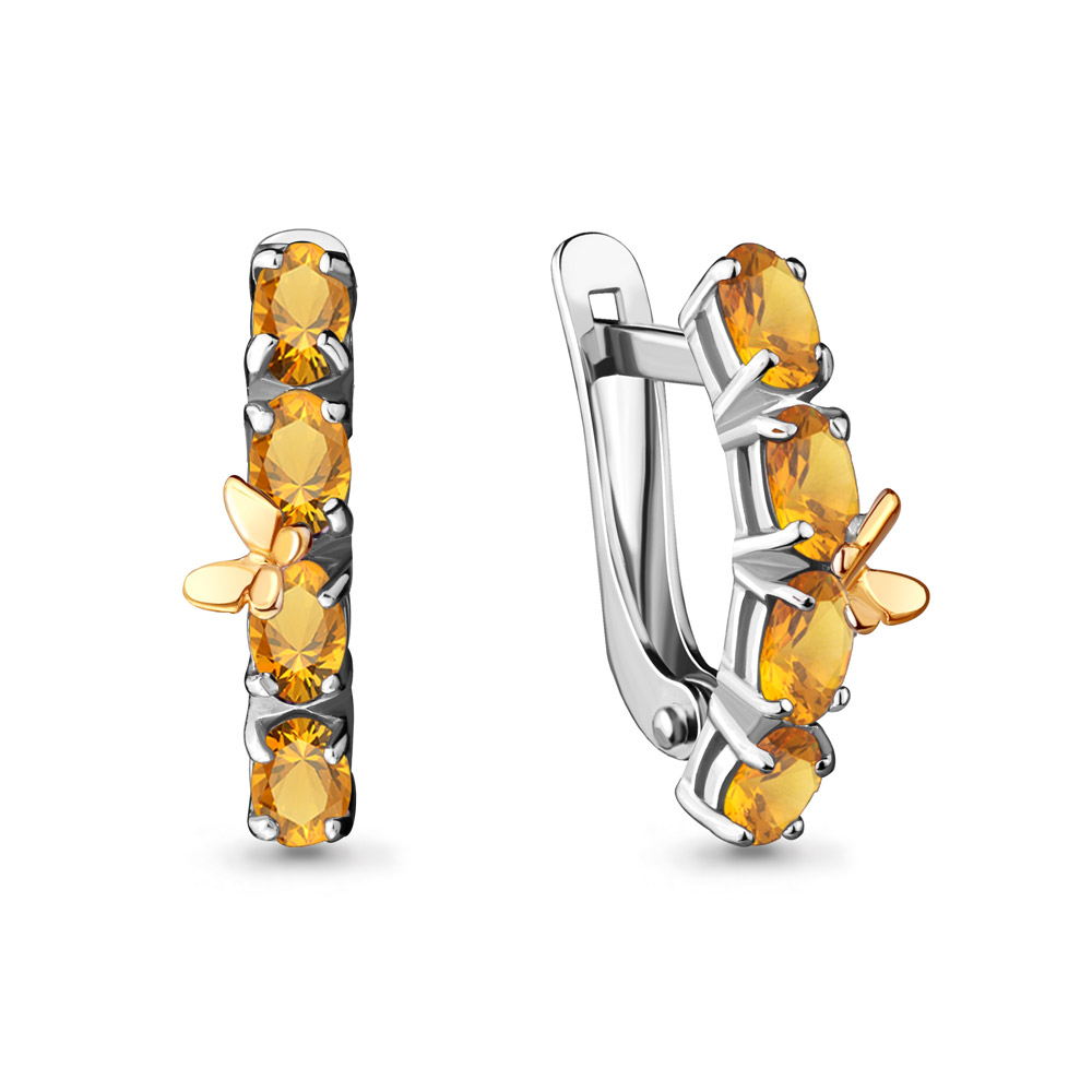 4471206 Серьги из Серебра с цитринами