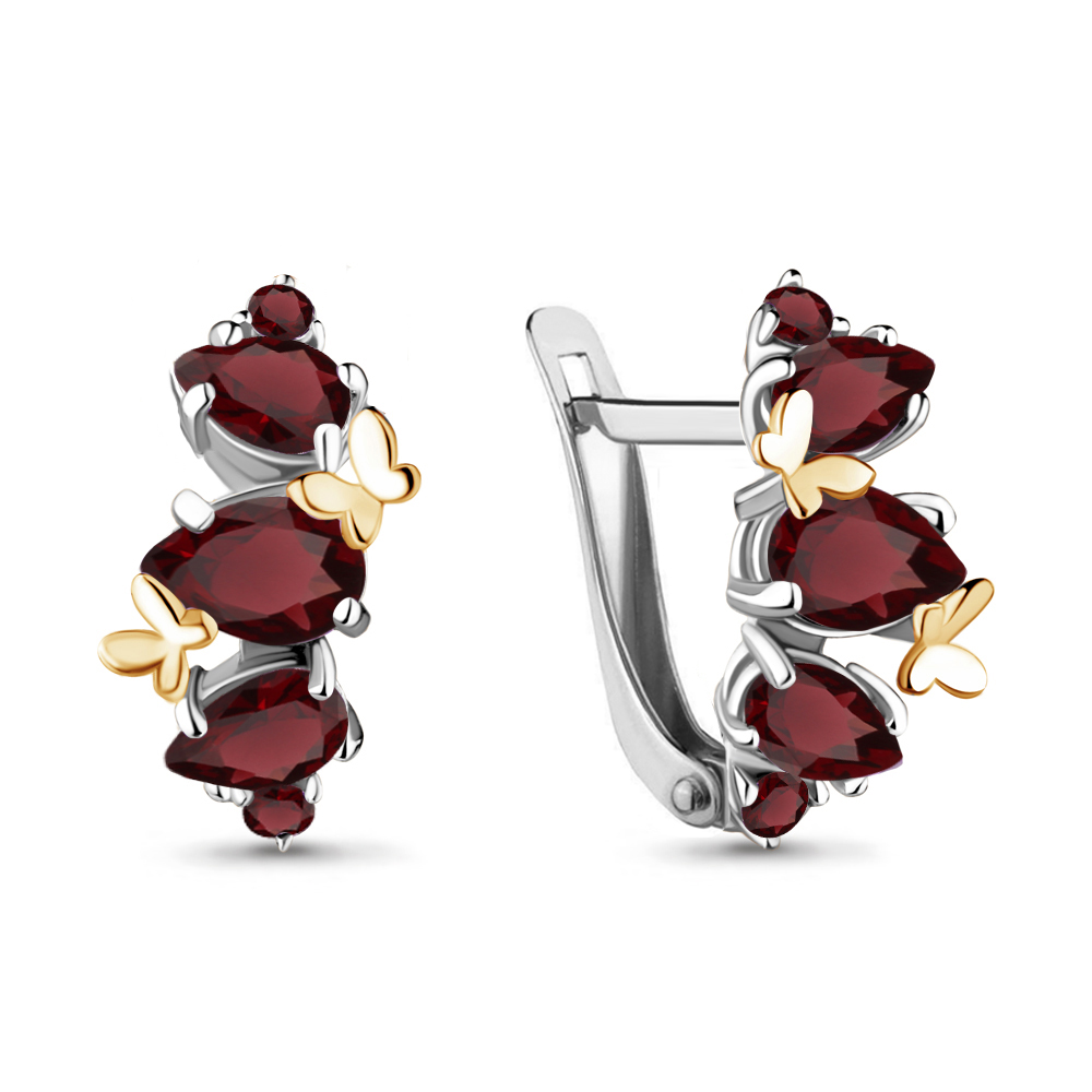 4471703 Серьги из Серебра с гранатами