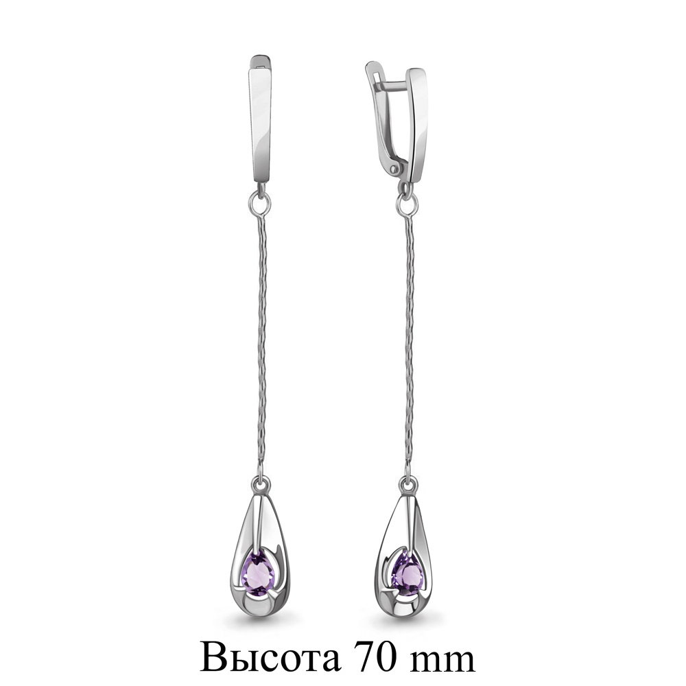 4472304 Серьги из Серебра с аметистами
