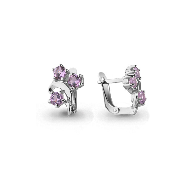 4476204 Серьги из Серебра с аметистами