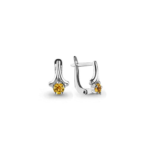 4476506 Серьги из Серебра с цитринами
