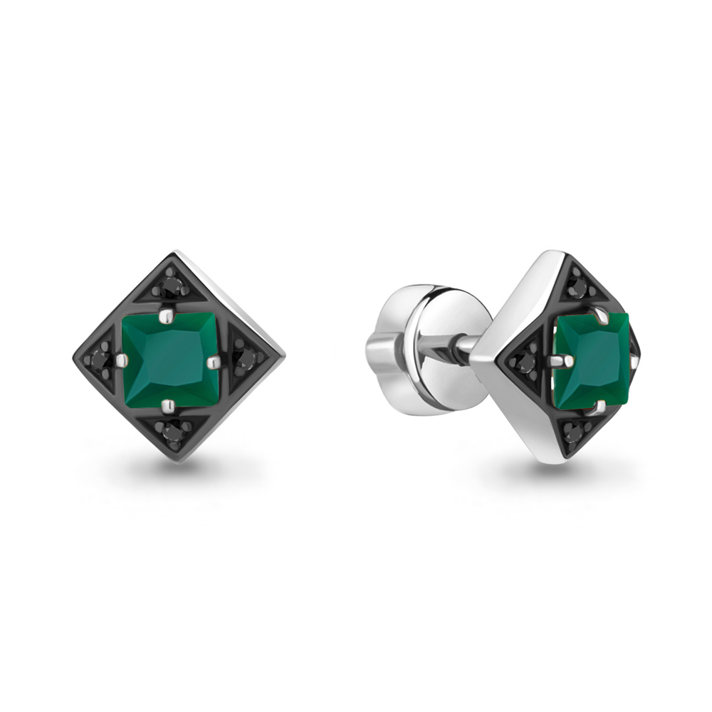 4486509Ч Серьги из Серебра с агатами, нанокристаллами