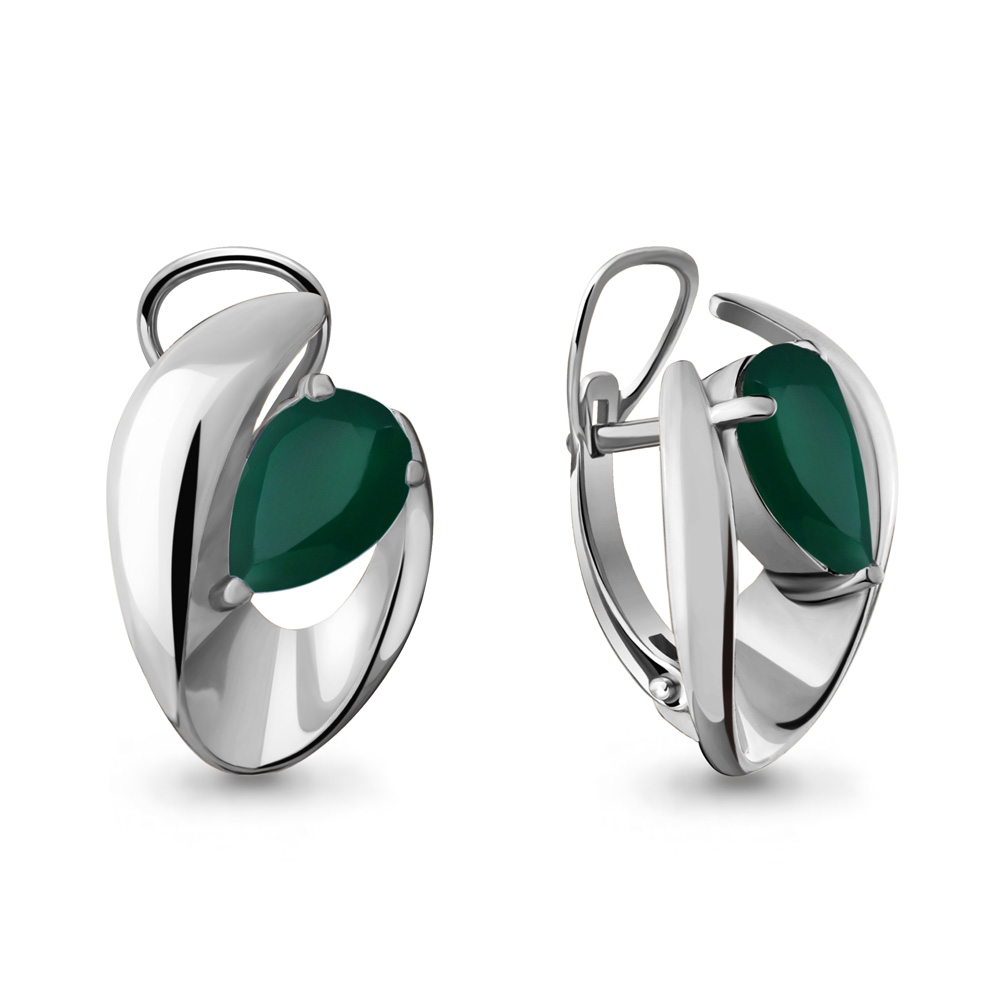 4490109 Серьги из Серебра с агатами из коллекции "Лагуна"