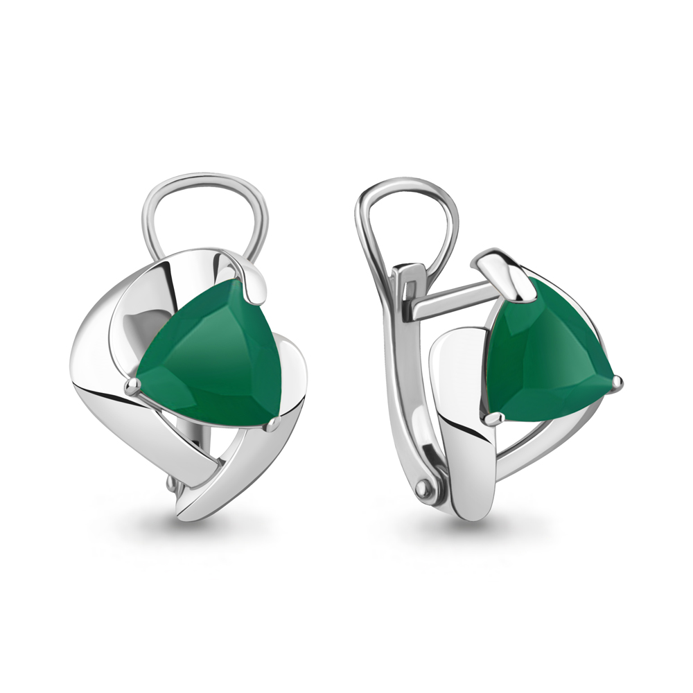 4490309 Серьги из Серебра с агатами из коллекции "Лагуна"