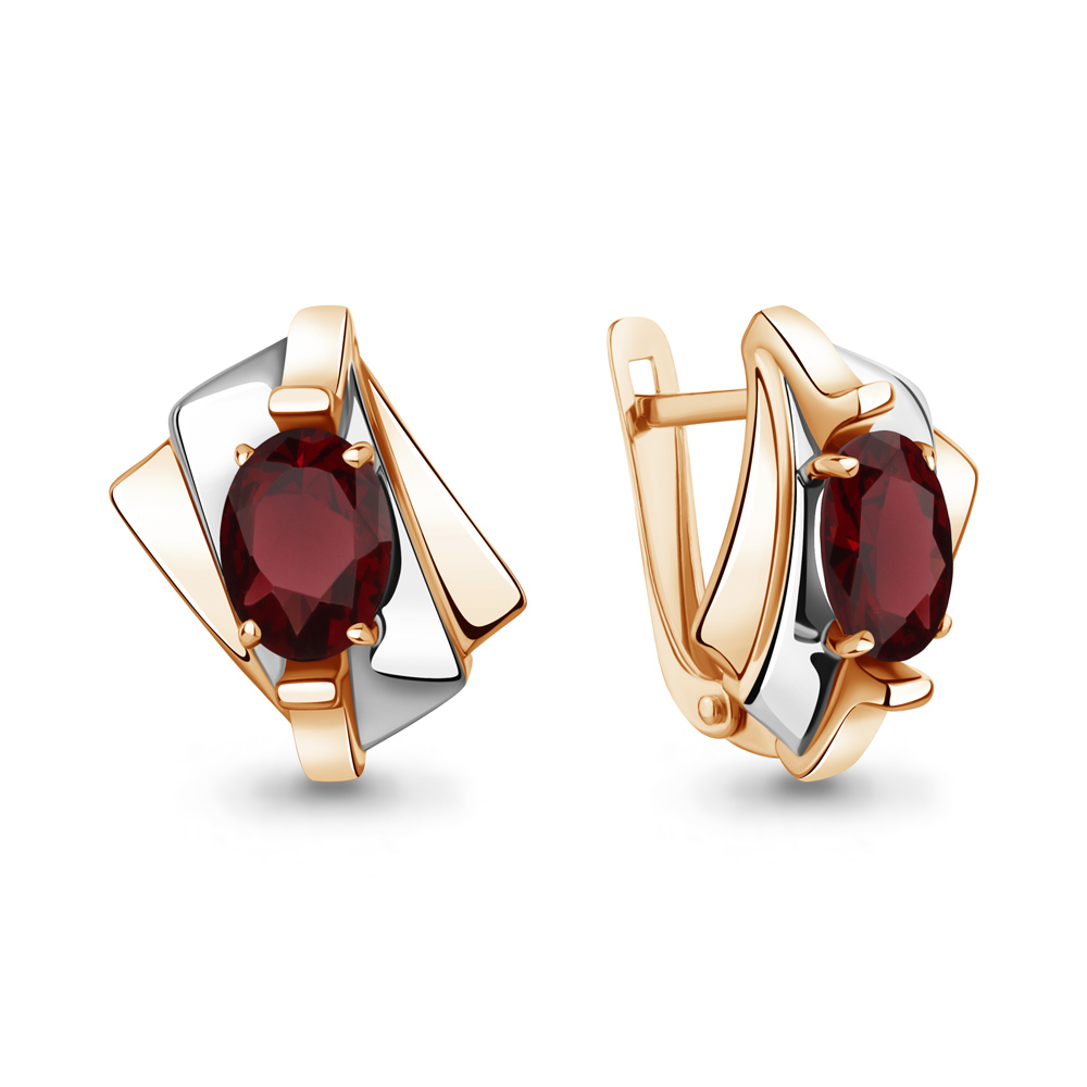 4492703 Серьги из Золота с гранатами из коллекции "Maxima"