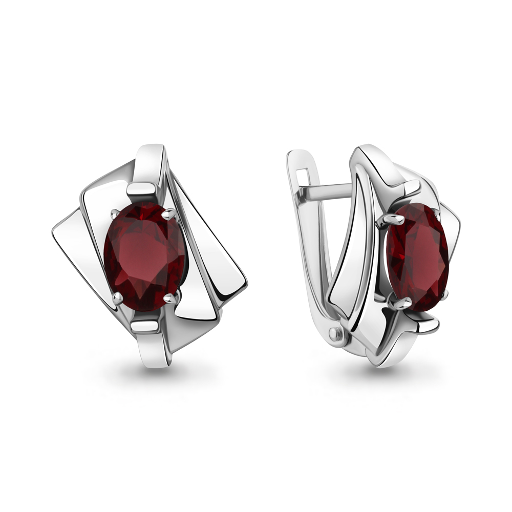 4492703 Серьги из Серебра с гранатами из коллекции "Maxima"