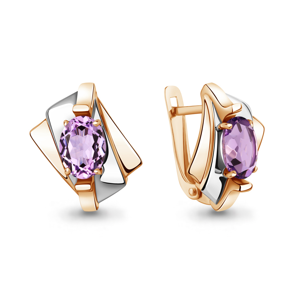 4492704 Серьги из Золота с аметистами из коллекции "Maxima"