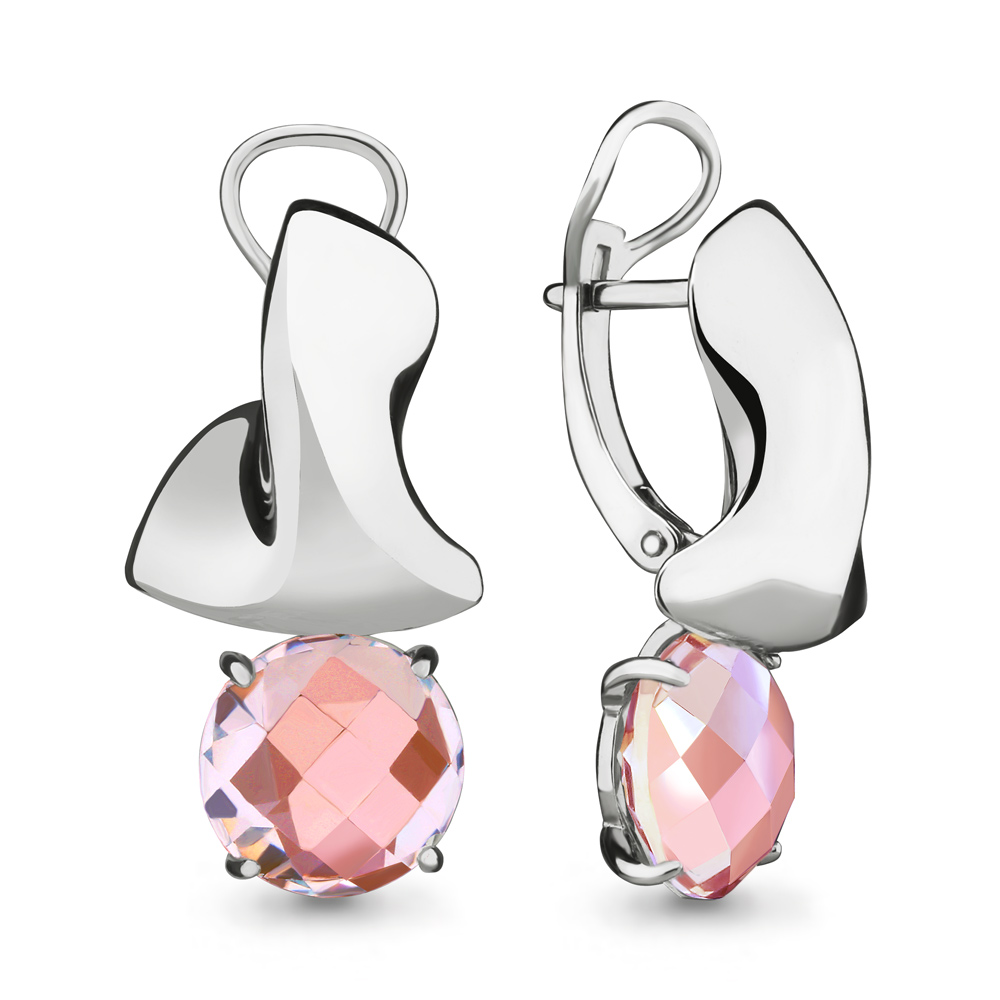 4494190 Серьги из Серебра с наноморганитами из коллекции "Каприз"