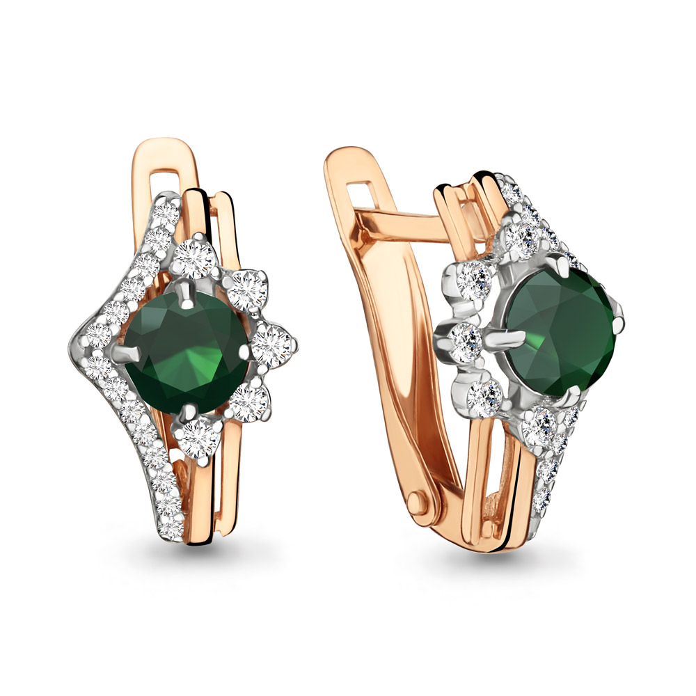 4496309А Серьги из Золота с агатами, фианитами из коллекции "Belle"