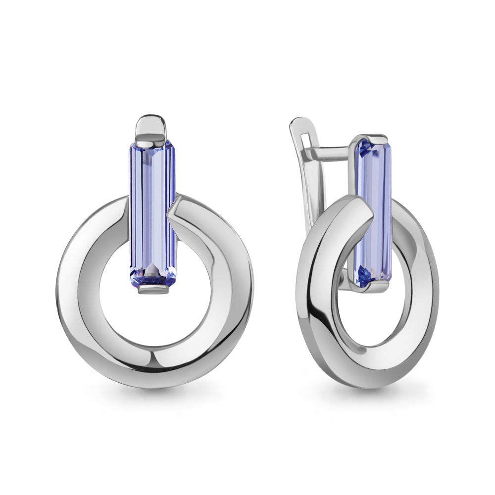450002603 Серьги из Серебра с нанотанзанитами иск.